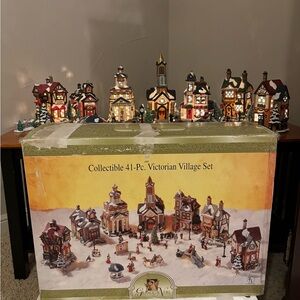 Vintage Grandeur Noel Collectible 41-piece Victorian Winter Village Set